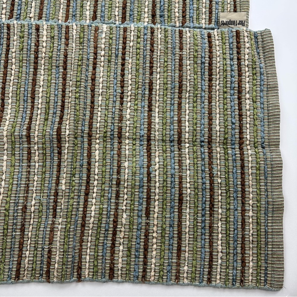 Pier 1 Brown Green Handwoven Natural Fibers Rugs 35.5 x 22.5 Set of 2 - Picture 5 of 11
